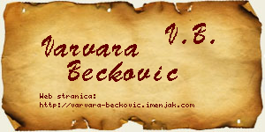 Varvara Bećković vizit kartica